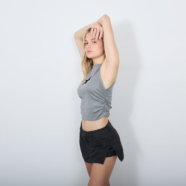 SIDE SPLIT MINI SKIRT DARK GREY