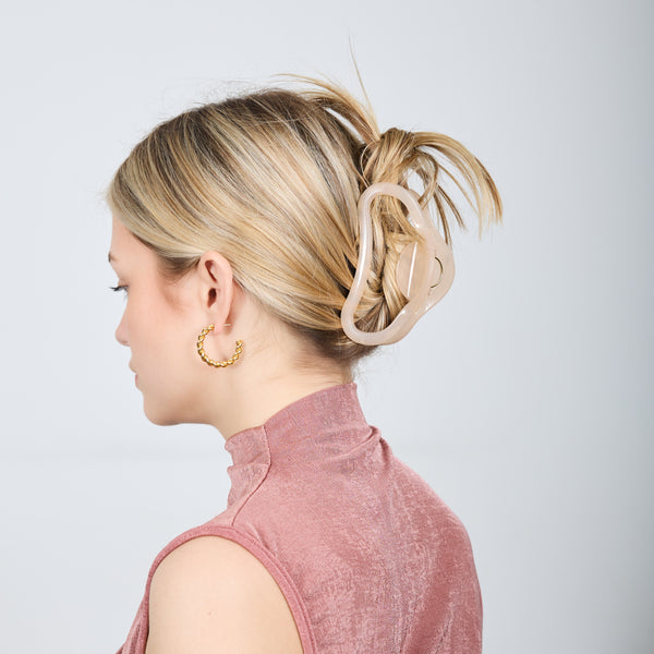 ABSTRACT HAIR CLAW BABY PINK