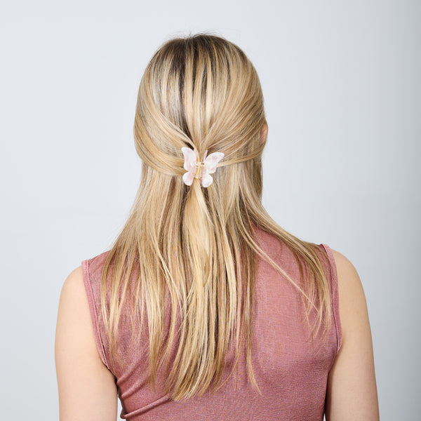 BUTTERFLY HAIR CLIP BABY PINK