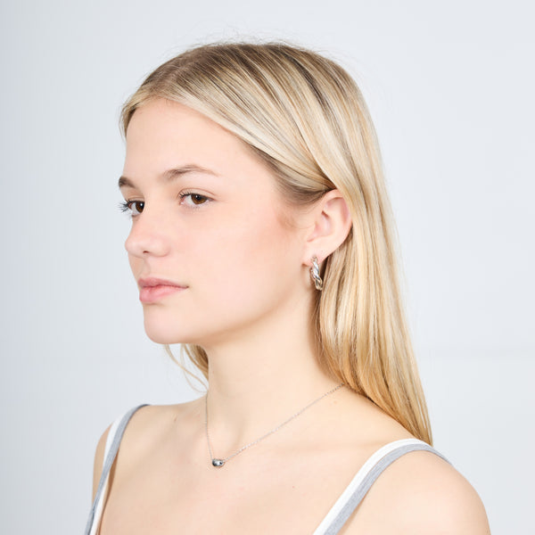 TWISTED WIRE EARRINGS SILVER