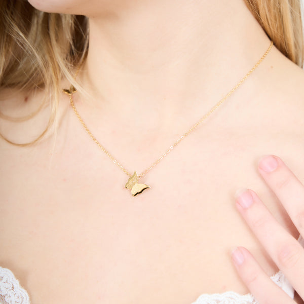 DOUBLE BUTTERFLY NECKLACE GOLD