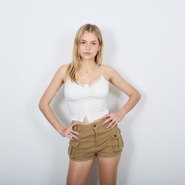 LACEY BUTTON UP CAMI TOP WHITE