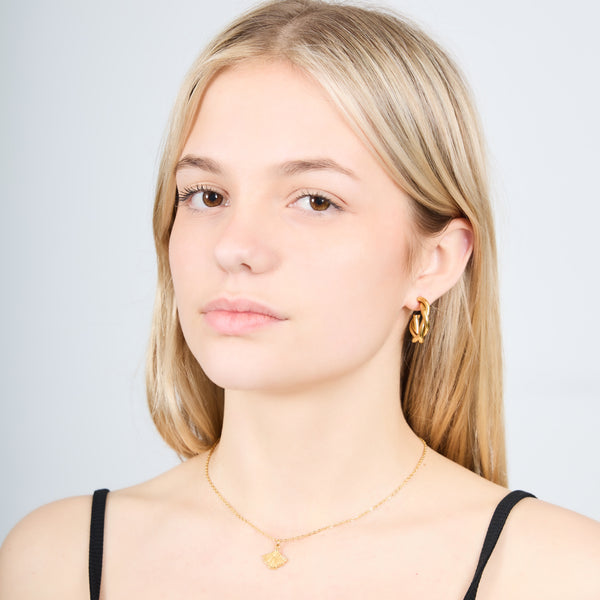 HAND FAN NECKLACE GOLD