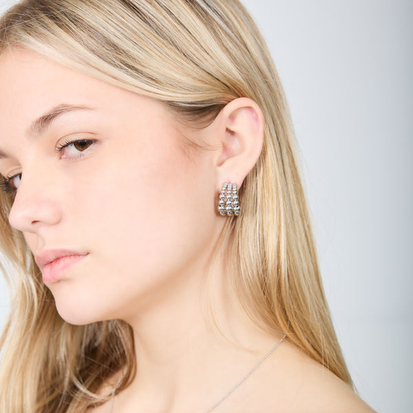 MULTIPLE BEAD EARRINGS SILVER
