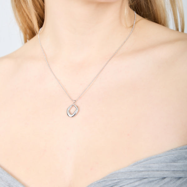 OPEN CIRCLE PENDANT NECKLACE SILVER