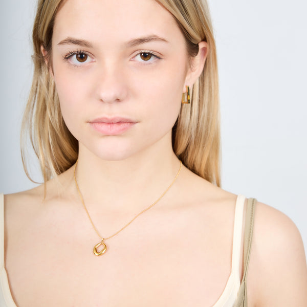 OPEN CIRCLE PENDANT NECKLACE GOLD