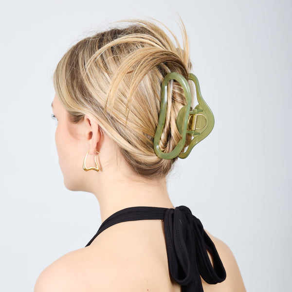 ABSTRACT HAIR CLAW GREEN