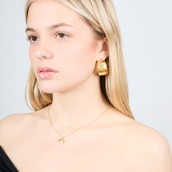 THICK HOOP EARRINGS GOLD