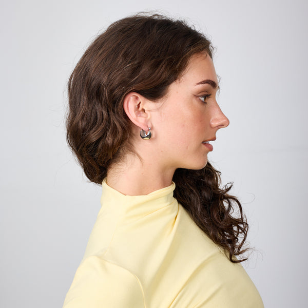 CHUNKY BOLD EARRINGS SILVER