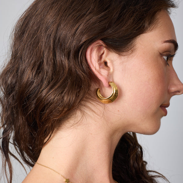 CHUNKY HOOP EARRINGS GOLD