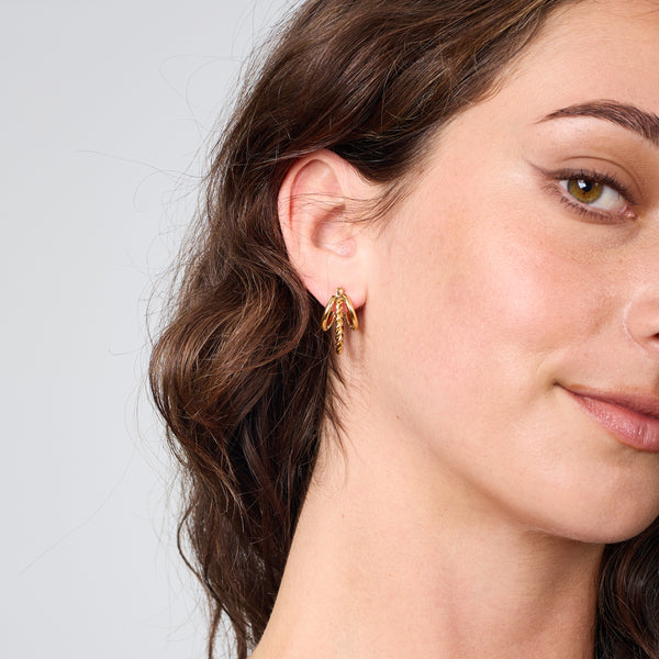 TWIST TRIPLE HOOP EARRINGS GOLD