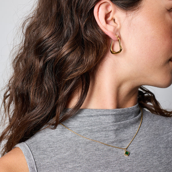 ABSTRACT HOOP EARRINGS GOLD