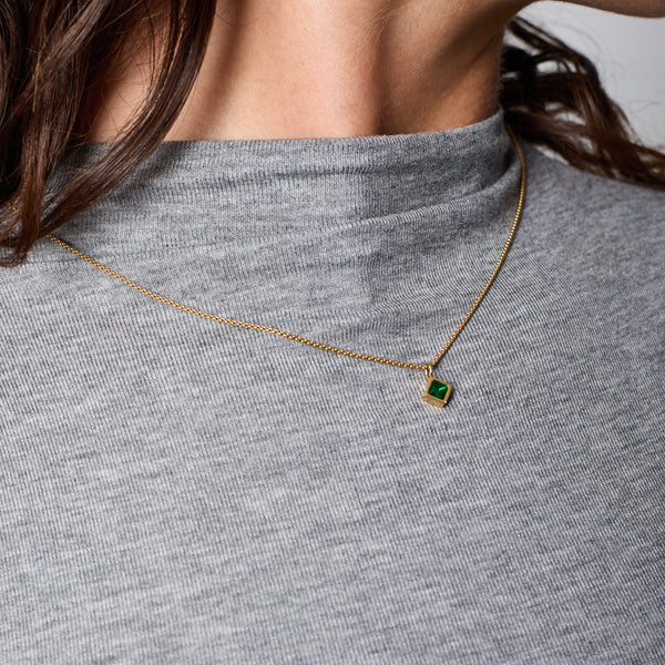 GREEN ZIRCON NECKLACE GOLD