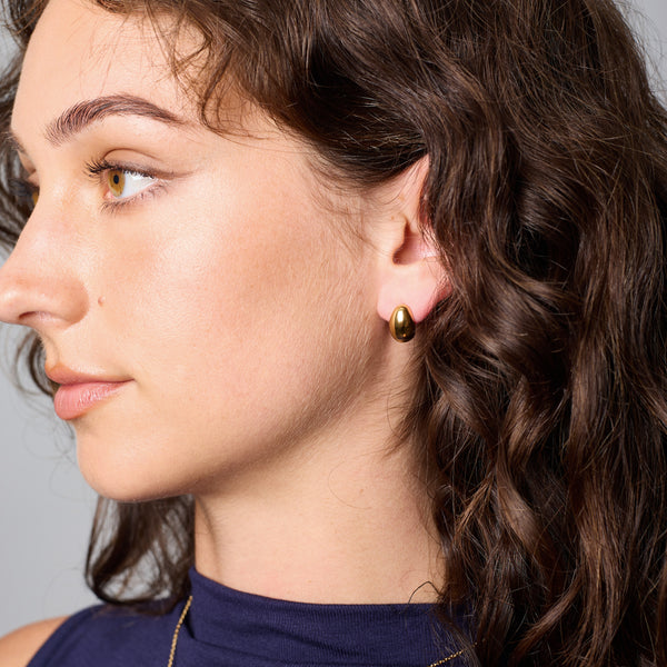 BEAN SHAPED EARRINGS GOLD
