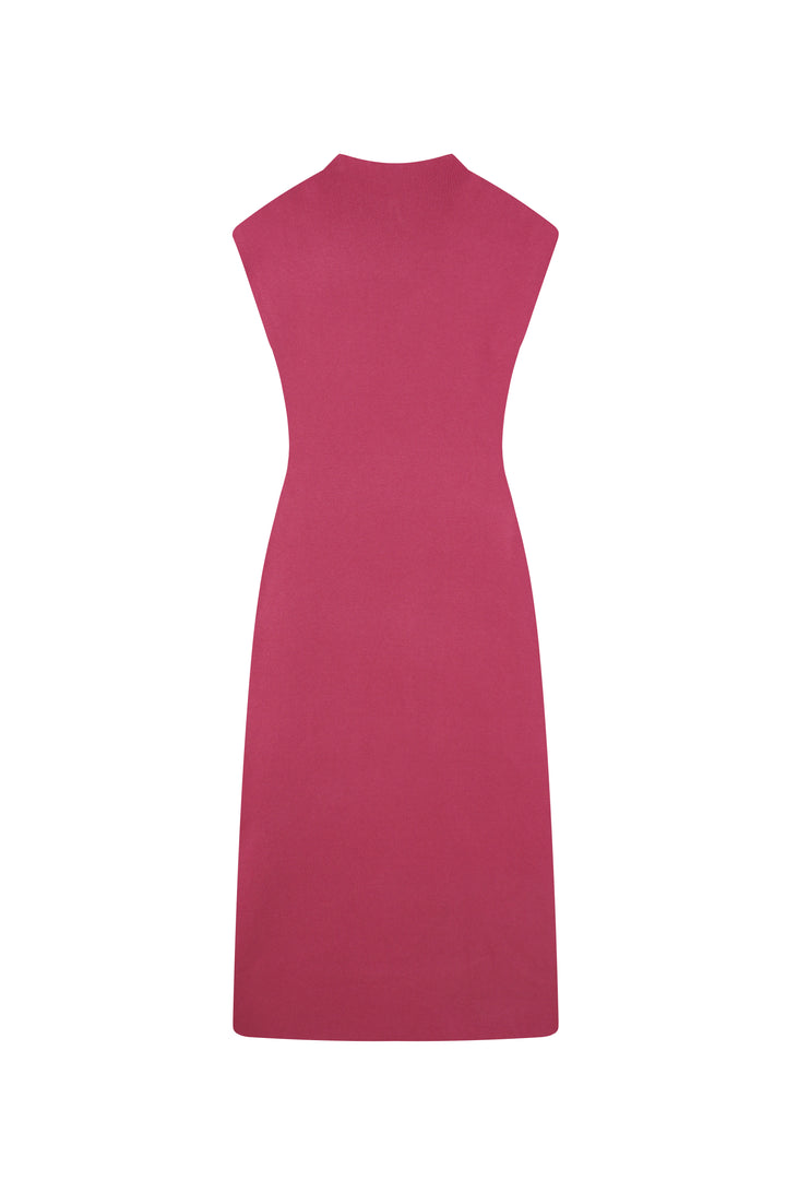 CAP SLEEVES KNIT MIDI DRESS