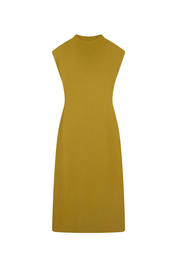 CAP SLEEVES KNIT MIDI DRESS