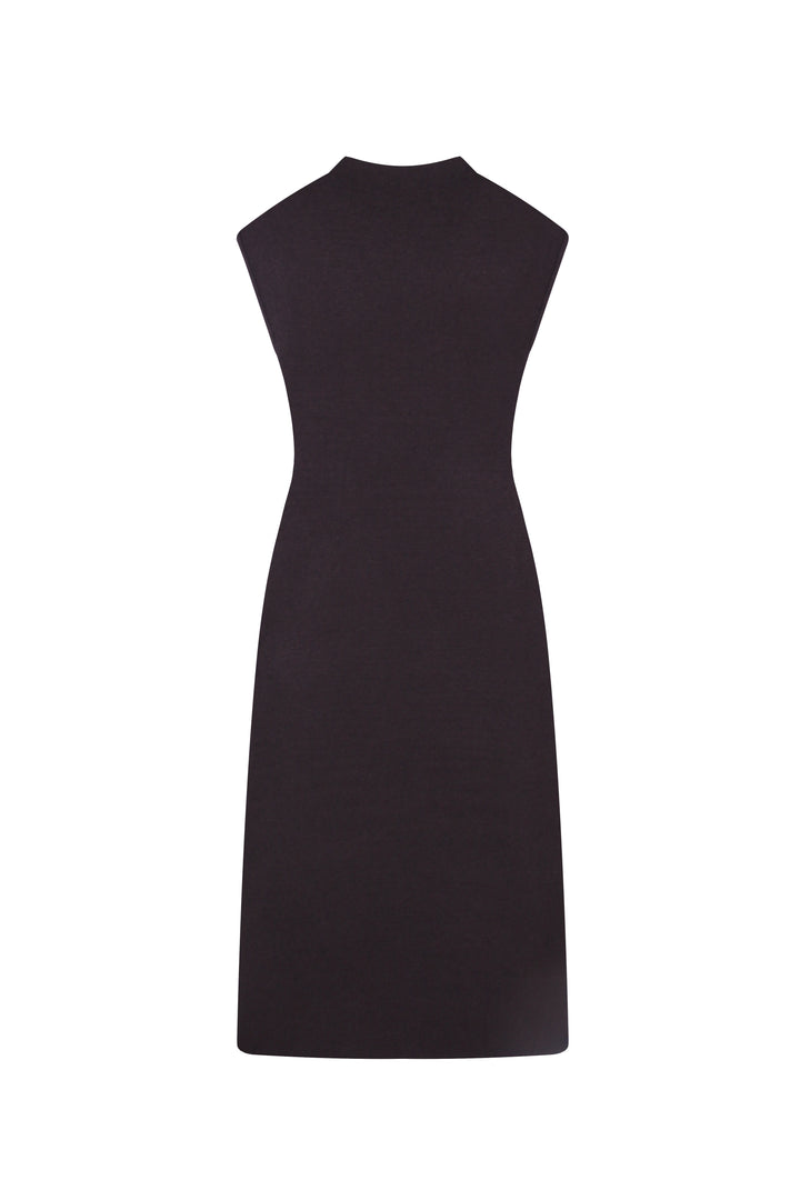 CAP SLEEVES KNIT MIDI DRESS