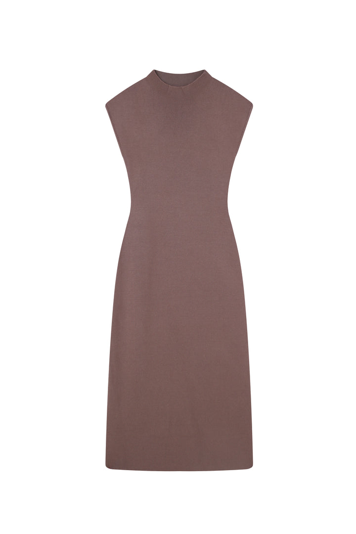 CAP SLEEVES KNIT MIDI DRESS