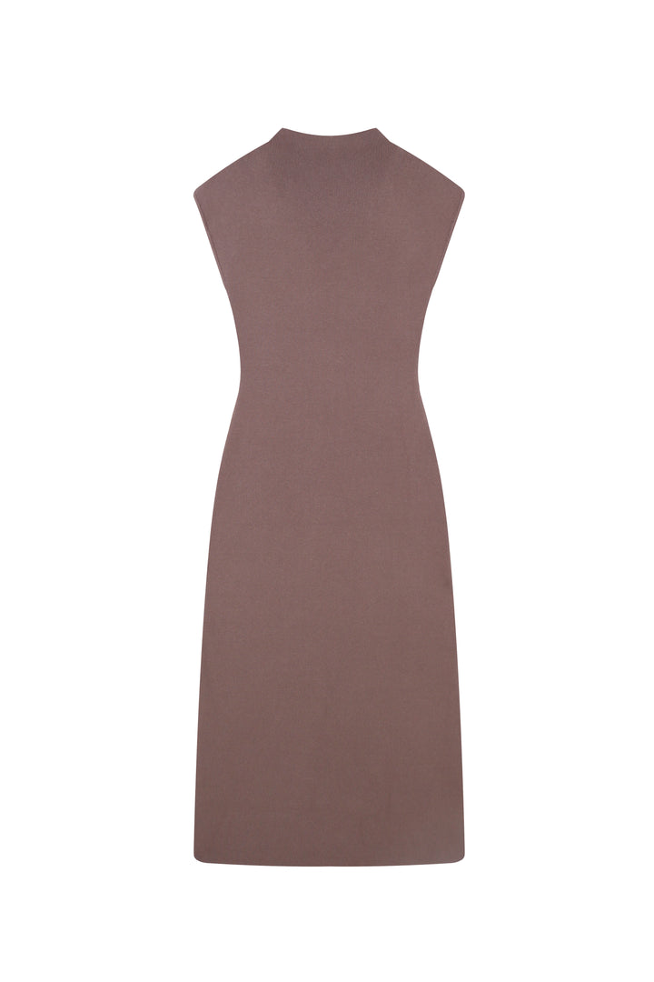 CAP SLEEVES KNIT MIDI DRESS