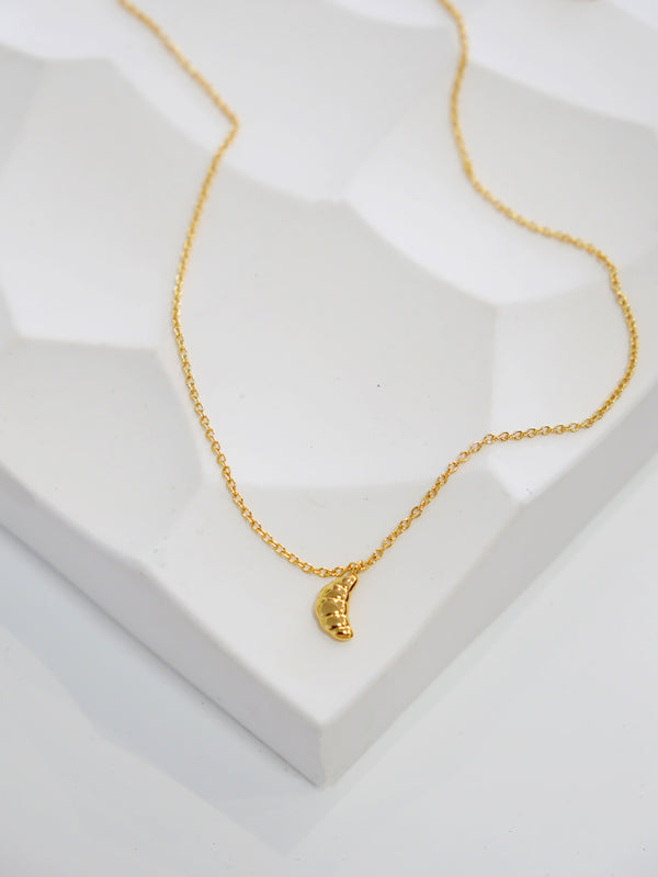 CROISSANT PENDANT GOLD PLATED NECKLACE
