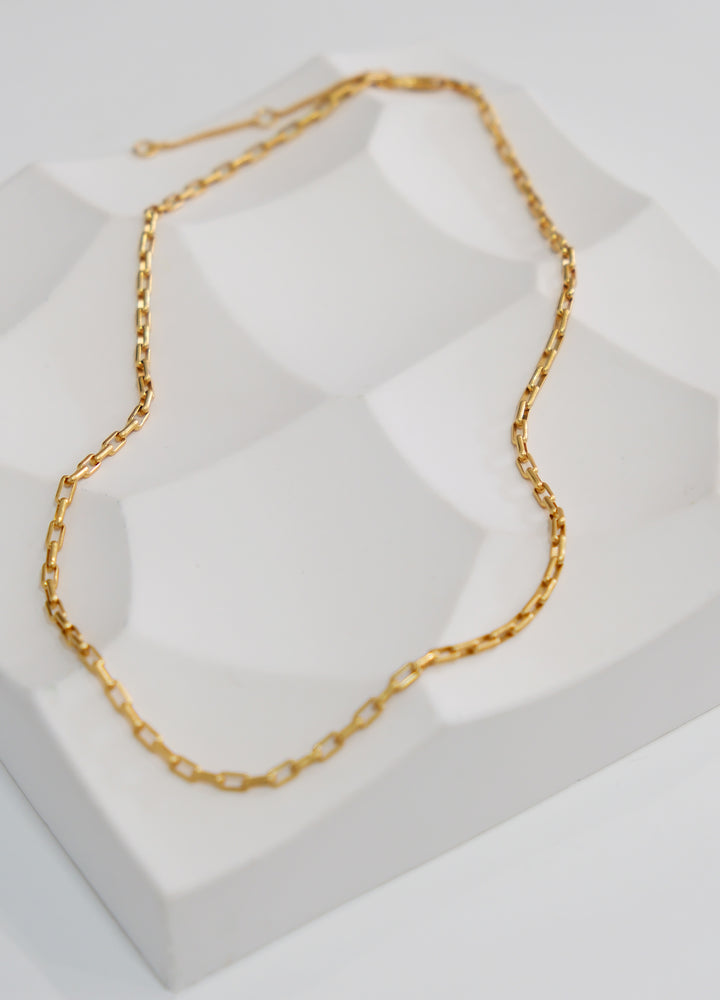 PAPERCLIP CHAIN GOLD PLATED NECKLACE