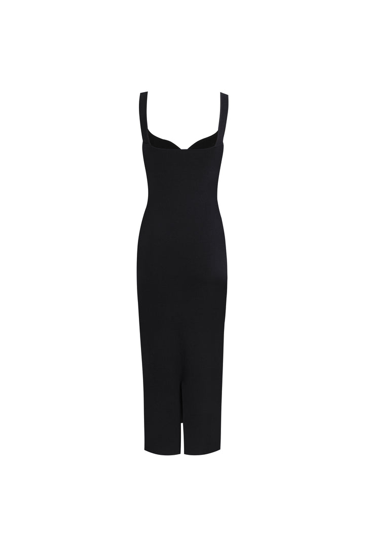 SWEATHEART NECK KNIT MIDI DRESS
