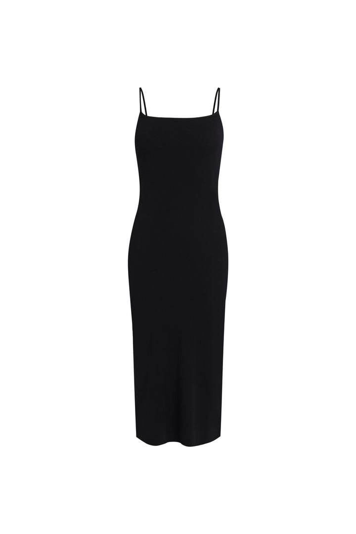 BASIC THIN STRAP KNIT MIDI DRESS
