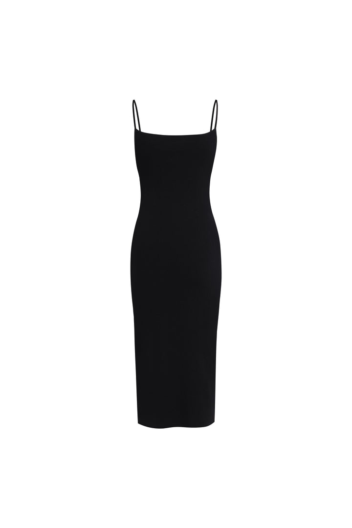 BASIC THIN STRAP KNIT MIDI DRESS