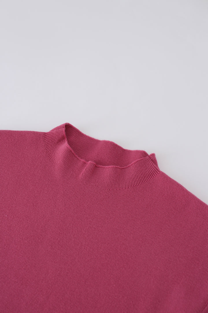 CAP SLEEVES KNIT MIDI DRESS