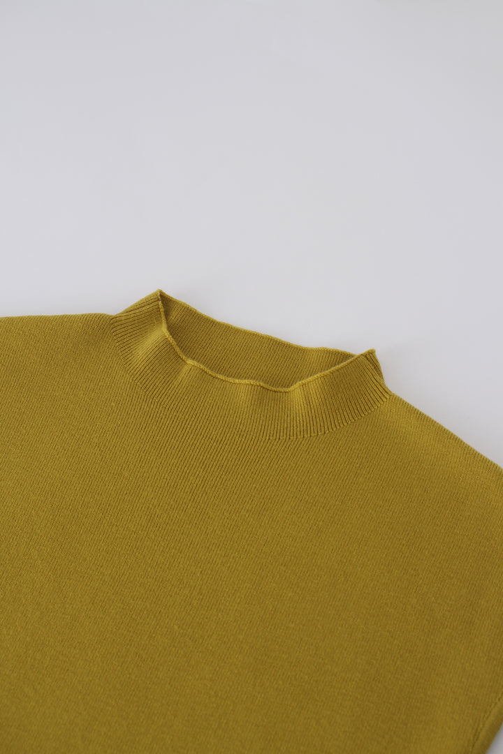 CAP SLEEVES KNIT MIDI DRESS