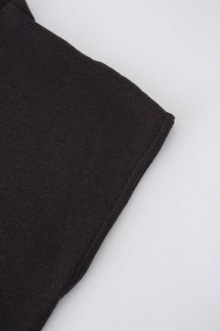 CAP SLEEVES KNIT MIDI DRESS