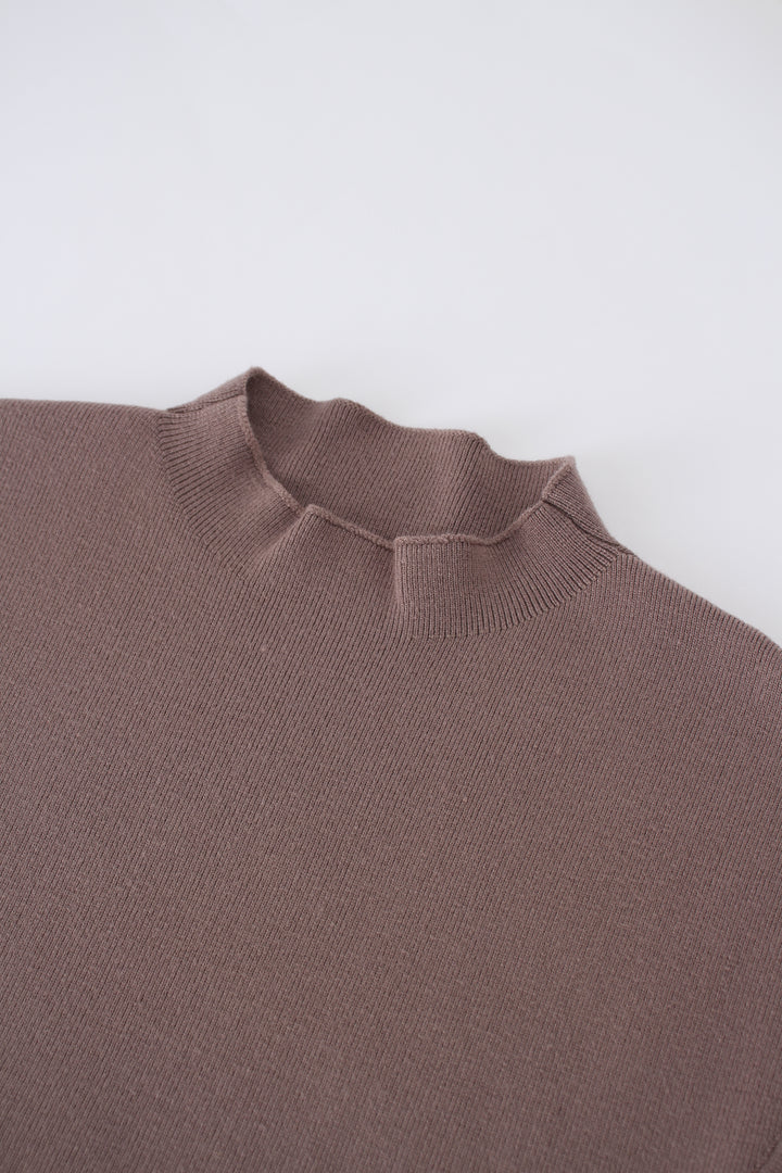 CAP SLEEVES KNIT MIDI DRESS