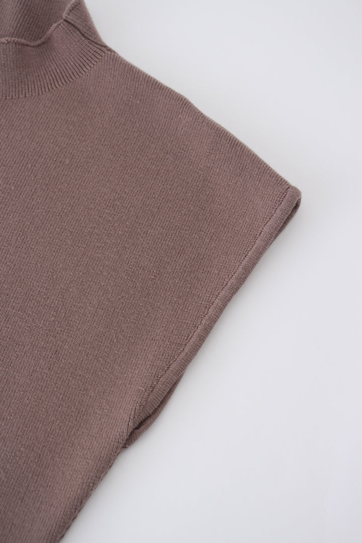 CAP SLEEVES KNIT MIDI DRESS