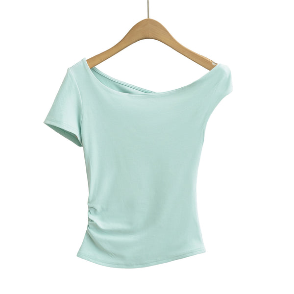ONE SHOULDER OFF T SHIRT TOP