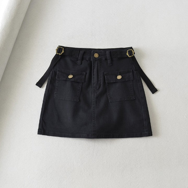 FRONT POCKET CARGO MINI SKORT WITH SIDE BELTS