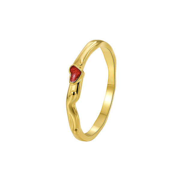 RED HEART BRASS RING
