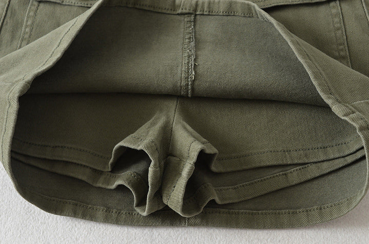 FRONT POCKET CARGO MINI SKORT WITH SIDE BELTS