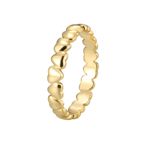 FLAT HEART BRASS RING