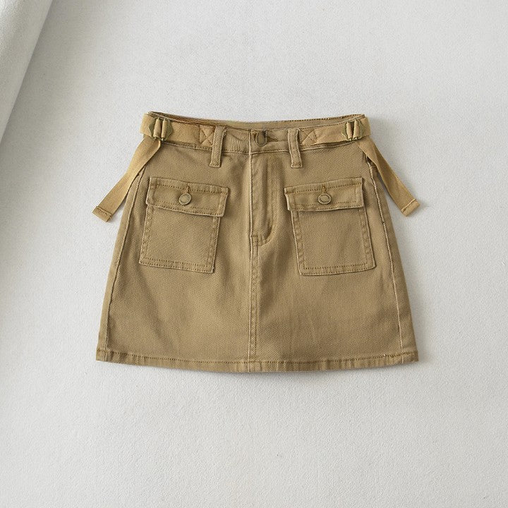 FRONT POCKET CARGO MINI SKORT WITH SIDE BELTS