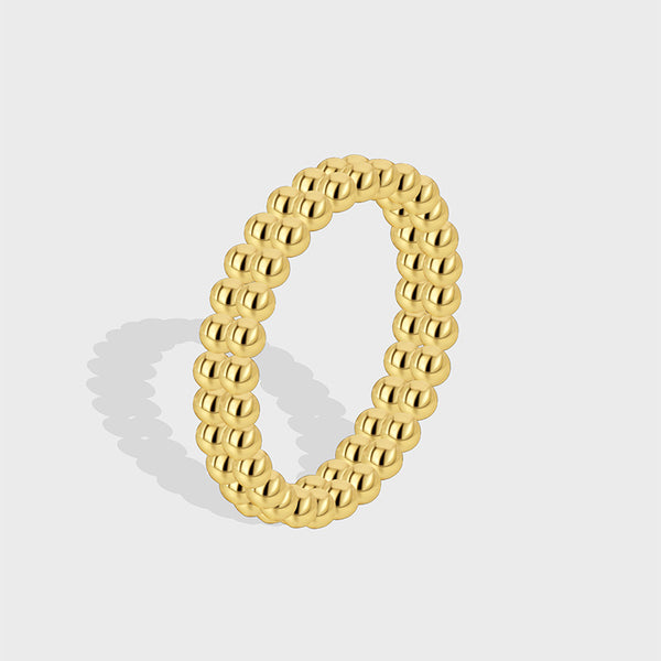 DUO BEADED BRASS RING