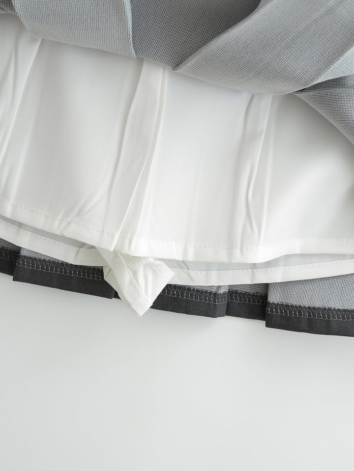 BOX PLEATED EVERYDAY MINI SKIRT WITH BELT
