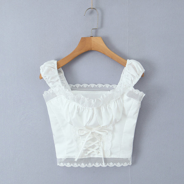 LACE TRIM FRENCH CORSET TOP