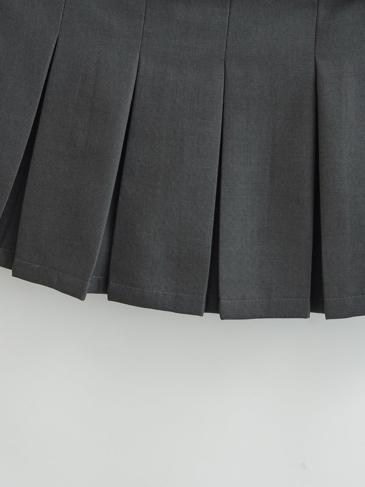 BOX PLEATED EVERYDAY MINI SKIRT WITH BELT