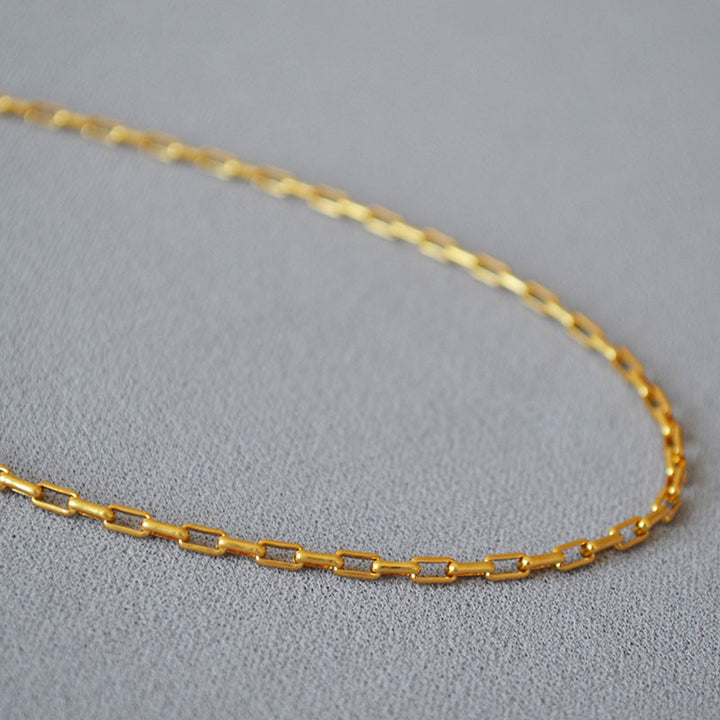 PAPERCLIP CHAIN GOLD PLATED NECKLACE